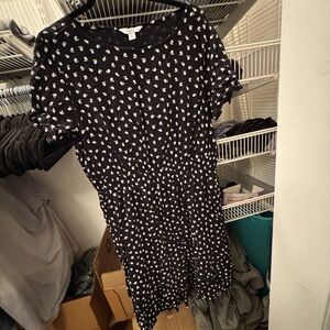 Croft & Barrow Black and White Floral Midi Dress